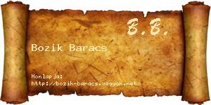 Bozik Baracs névjegykártya
